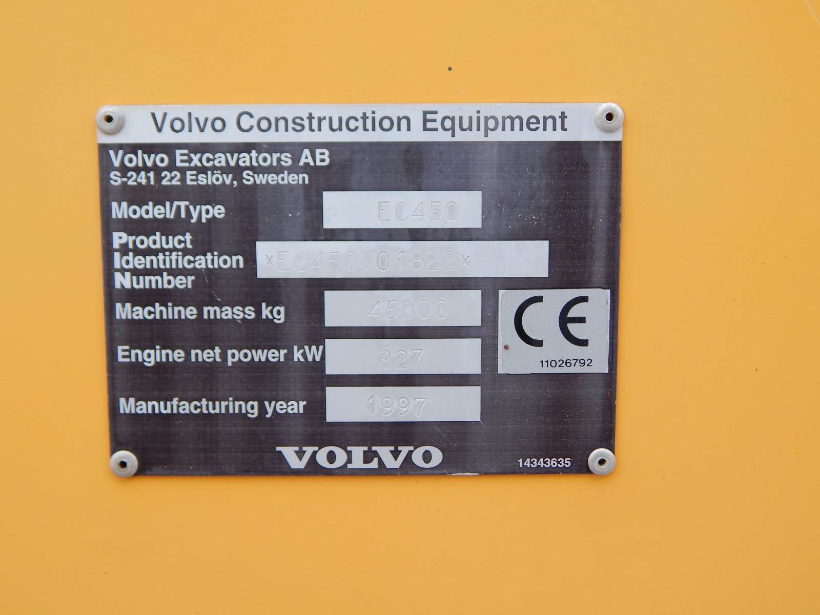 Cab  Other VOLVO EC450 14243500